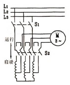 三相異步電動機(jī)自耦變壓器降壓啟動原理圖