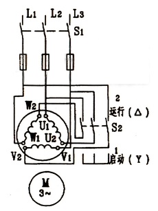 鼠籠式電動機星三角降壓啟動原理線路圖